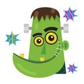 Face Frankenstein Monster Cartoon Character Royalty Free Stock Photo