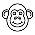 Face gibbon icon, outline style Royalty Free Stock Photo