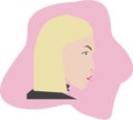 Blondy girl`s face profile vector