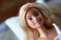 Face of girl doll ,top view in girl kid playing concept
