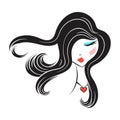 Face glamorous girl cartoon