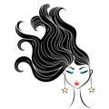 Face glamorous girl cartoon