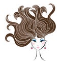 Face glamorous girl cartoon