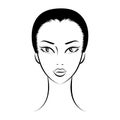 Face glamorous girl cartoon