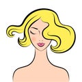 Face glamorous girl cartoon