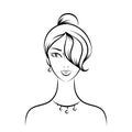 Face glamorous girl cartoon