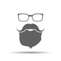 Face with glasses, mustaches and beard Royalty Free Stock Photo