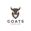 Face goat mountain logo design, vector graphic symbol icon illustration creative idea