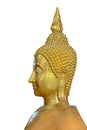 Face of golden Buddha image. Royalty Free Stock Photo