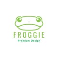 Face green little frog cute logo design vector graphic symbol icon sign illustration creative idea Royalty Free Stock Photo