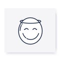 Face with halo line icon. Editable illustration