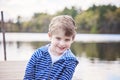 Face of Happy boy playing outside Royalty Free Stock Photo