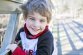 Face of Happy boy playing outside Royalty Free Stock Photo