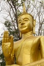 Face,head,hand ,Golden Image of Buddha.