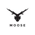 Face head modern shape moose deer logo design vector graphic symbol icon illustration creative idea Royalty Free Stock Photo