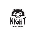 Face head night animal racoon logo design vector graphic symbol icon illustration creative idea Royalty Free Stock Photo