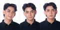 Face Head Shot snap of 20s Asian Tanned skin man black hair shirt clean nice skin, 