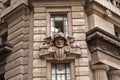 Face of hermes on building