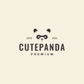 Face hipster panda minimal logo