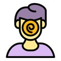 Face hypnosis icon color outline vector Royalty Free Stock Photo