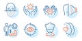Face id, Cooking chef and Heart icons set. Ranking, Eye target and Safe time signs. Vector