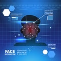 Face Identification System Scanning Man Access Control Modern Technology Biometrical Recognition Concept Royalty Free Stock Photo