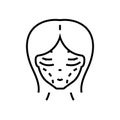 Face illness line icon, concept sign, outline vector illustration, linear symbol.