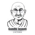 Face illustration Mahatma Gandhi Jayanti