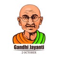 Face illustration Mahatma Gandhi Jayanti