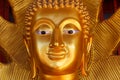 Face image of Golden Buddha statue Royalty Free Stock Photo