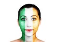 Face with the Ireland flag Royalty Free Stock Photo