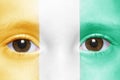 Face with ivorian flag Royalty Free Stock Photo