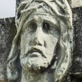 Face of Jesus Christ crown of thorns fragment of ancient statue