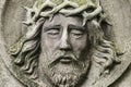 Face of Jesus Christ crown of thorns statue Royalty Free Stock Photo