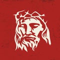 Face of Jesus Christ, hand drawn. Royalty Free Stock Photo