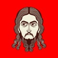 Face of Jesus. Icon Orthodox Church.