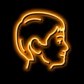 face kid male neon glow icon illustration