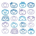 Face Kids Draw Emotion Feeling Icon Cute Cartoon Vector Design