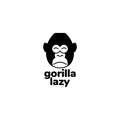 Face lazy gorilla logo design Royalty Free Stock Photo