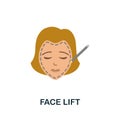 Face Lift flat icon. Colored sign from plastic surgery collection. Creative Face Lift icon illustration for web design Royalty Free Stock Photo