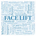 Face Lift typography word cloud create with the text only. Type of plastic surgery Royalty Free Stock Photo