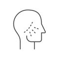 Face lifting line outline icon