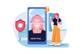 Face Lock Security Illustration concept. Royalty Free Stock Photo