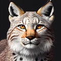 Face of a Lynx with a dark background. Generative AI Royalty Free Stock Photo