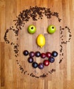 Face made of fruits Royalty Free Stock Photo