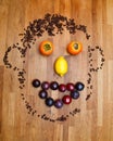 Face made of fruits Royalty Free Stock Photo