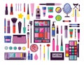 Face and Make-up Cosmetic Flat Icon Set