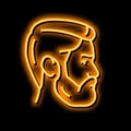 face male neon glow icon illustration