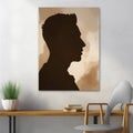 avatar man black light guy face poster silhouette head african profile. Generative AI.