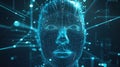 The face of a man of the future. Artificial intelligence concept. generative ai